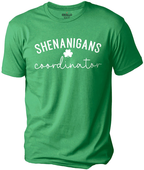 Shenanigans Coordinator | St Patricks Day Shirt | Shamrock Tshirt - Funny Shirt Men - Womens Mens Patrick's Shirt, Lucky Shamrock, Irish Tee - eBollo.com