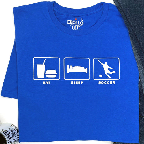 Eat Sleep Soccer T-Shirt, Funny Men's Gift, Soccer Enthusiast Tee