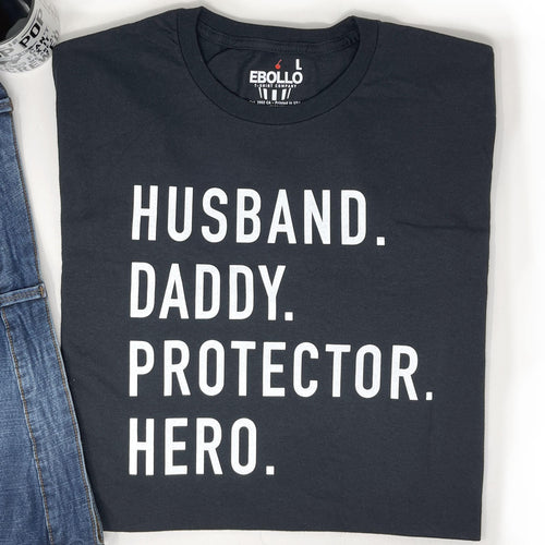 Funny Husband Daddy Protector Hero T-Shirt, Father's Day Gift for Men