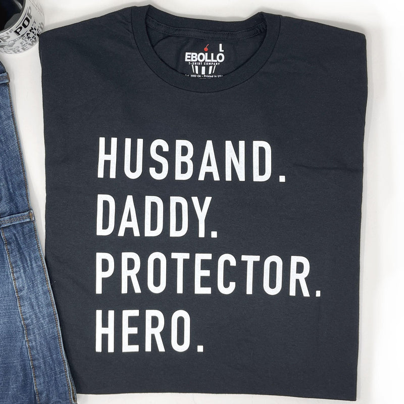 Funny Husband Daddy Protector Hero T-Shirt, Father's Day Gift for Men