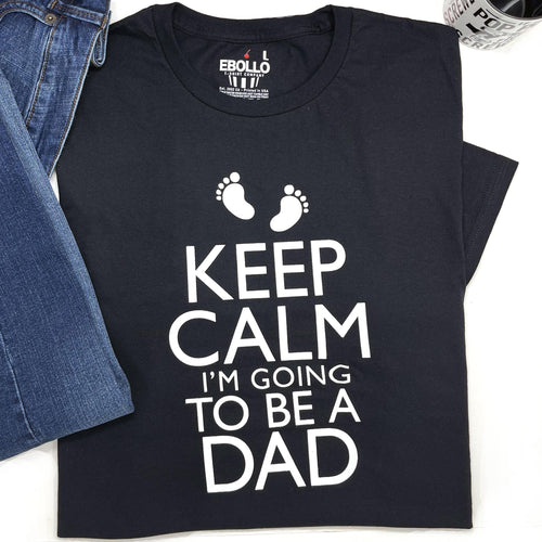 Funny Expecting Dad T-Shirt: Keep Calm Baby Announcement Tee