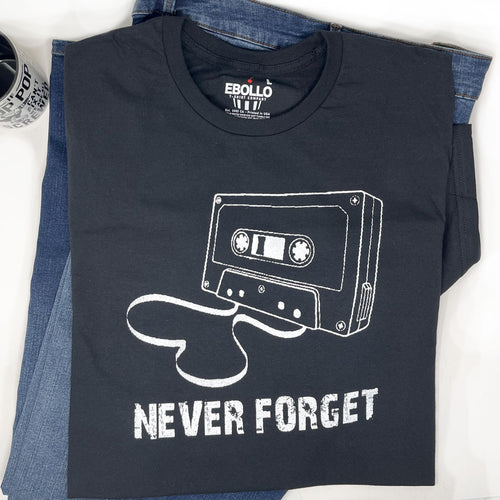 Never Forget Cassette Tape T-Shirt: Retro Humor Tee