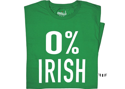 0% Irish Funny St. Patrick's Day Tee, Unisex Casual Irish Humor T-Shirt Gift