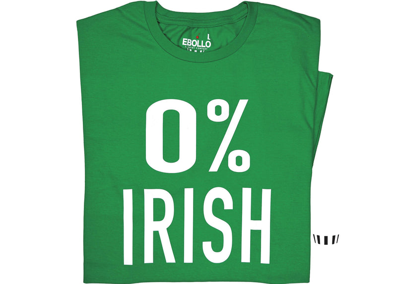 0% Irish Funny St. Patrick's Day Tee, Unisex Casual Irish Humor T-Shirt Gift