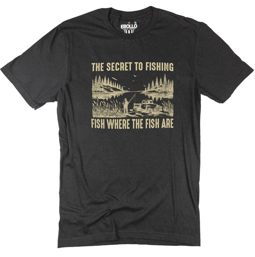 The Secret to Fishing Shirt for Men – Funny Fisherman Tee – Fish Where The Fish are