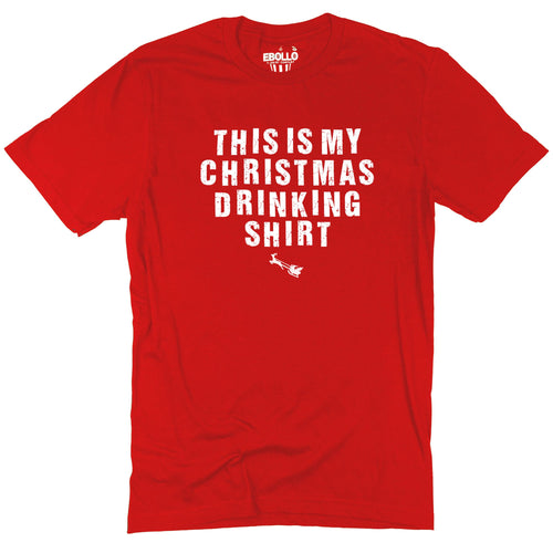 This is My Christmas Drinking Shirt Funny Holiday Tee for Men Women – Santa Drinking Graphic T-Shirt