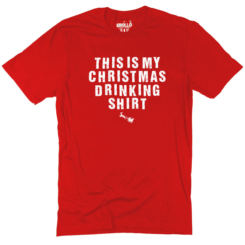 This is My Christmas Drinking Shirt Funny Holiday Tee for Men Women – Santa Drinking Graphic T-Shirt
