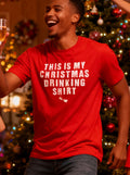 This is My Christmas Drinking Shirt Funny Holiday Tee for Men Women – Santa Drinking Graphic T-Shirt