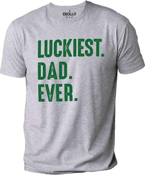 Luckiest Dad Ever Shirt: St. Patrick's Day Shamrock Graphic Tee
