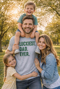 Luckiest Dad Ever Shirt: St. Patrick's Day Shamrock Graphic Tee