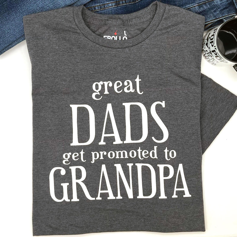 Promoted to Grandpa T-Shirt, Father's Day Gift for Dads, Grandfather Gift