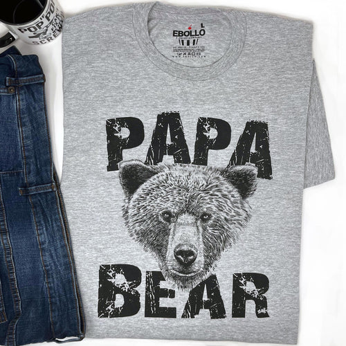 Papa Bear Graphic Tee, Funny Father's Day Gift for Dad & Husband, Proud Father Shirt