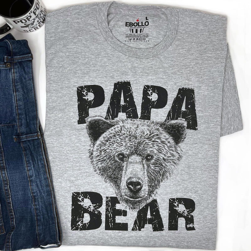 Papa Bear Graphic Tee, Funny Father's Day Gift for Dad & Husband, Proud Father Shirt