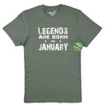 Legends Born in January Shirt: Funny Birthday Gift for Men