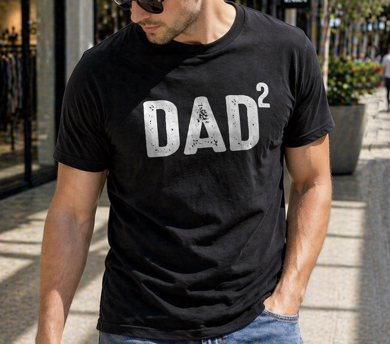 New Dad Gift - DAD 2 T-Shirt Mens T Shirt - Fathers Day Gift - Funny Shirt for DAD Husband Gift - Father Gift Birthday Gift for Dad