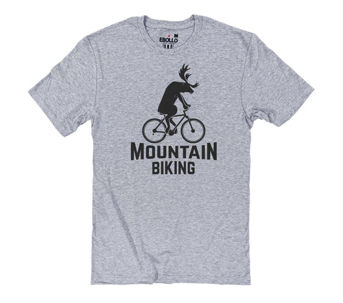 Mountain Biking T-Shirt | Funny Moose on Bike Graphic Tee