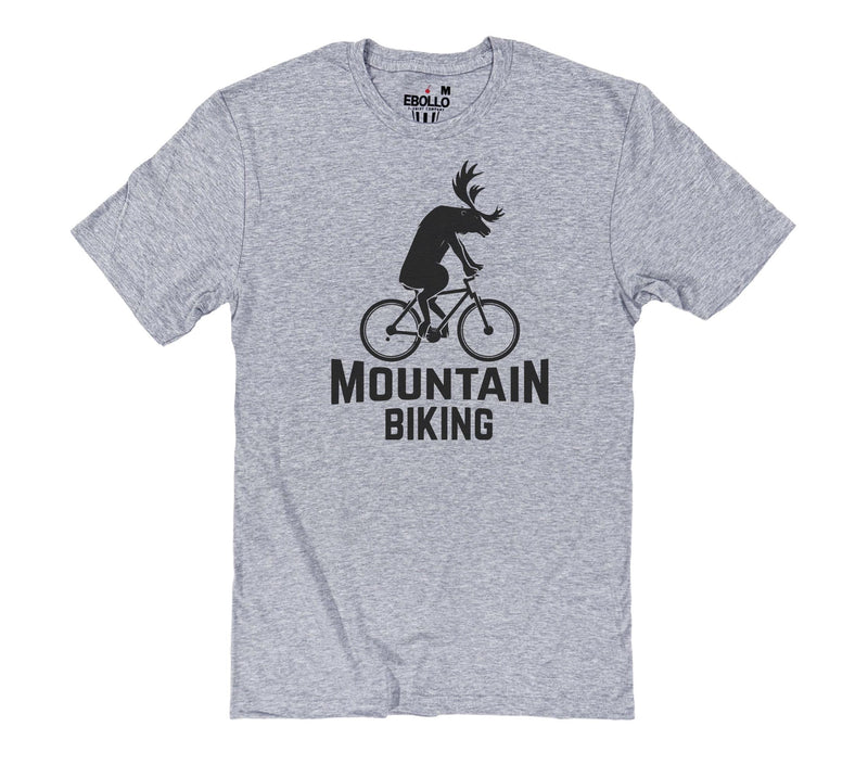 Mountain Biking T-Shirt | Funny Moose on Bike Graphic Tee