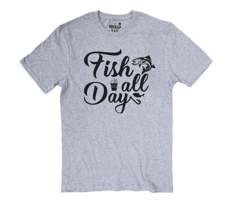 Funny Father's Day Fishing Tee 'Fish All Day' Shirt for Dads