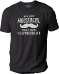 Funny Shirt Men - With Great Moustache T-Shirt | Fathers Day Gift - Mens T shirt Dad Shirt - Dad Gift Mustache Funny Shirt