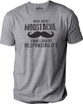 Funny Shirt Men - With Great Moustache T-Shirt | Fathers Day Gift - Mens T shirt Dad Shirt - Dad Gift Mustache Funny Shirt