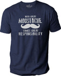 Funny Shirt Men - With Great Moustache T-Shirt | Fathers Day Gift - Mens T shirt Dad Shirt - Dad Gift Mustache Funny Shirt
