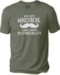 Funny Shirt Men - With Great Moustache T-Shirt | Fathers Day Gift - Mens T shirt Dad Shirt - Dad Gift Mustache Funny Shirt