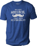 Funny Shirt Men - With Great Moustache T-Shirt | Fathers Day Gift - Mens T shirt Dad Shirt - Dad Gift Mustache Funny Shirt