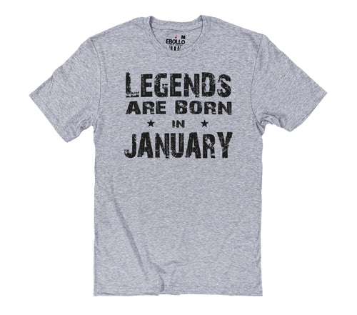Funny 'Legends Born in January' Shirt - Fun Gift for January Birthdays
