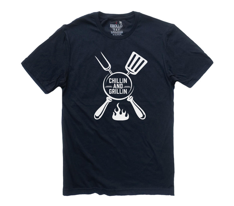Grilling Gift | Chillin & Grillin BBQ Shirt | Funny Fathers Day Gift for Him