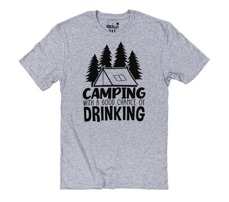 Funny Camping T-Shirt: Drink & Enjoy the Outdoors!