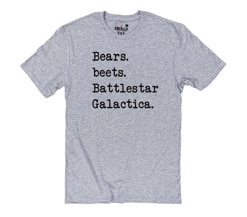 Bears Beets Battlestar Galactica T-Shirt: Funny Office Fan Gift