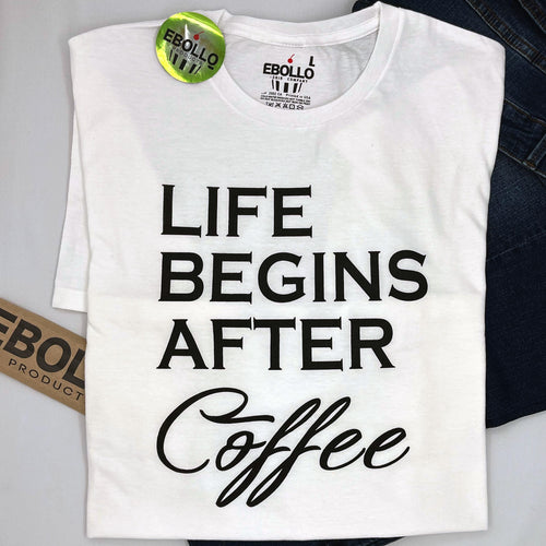 Life Begins After Coffee Shirt - Funny Men's Tee