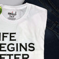 Life Begins After Coffee Shirt - Funny Men's Tee