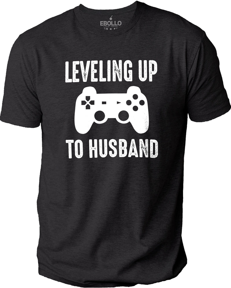 Leveling Up To Husband Funny Shirt Men Humor Graphic T-Shirt Novelty Tee - eBollo.com