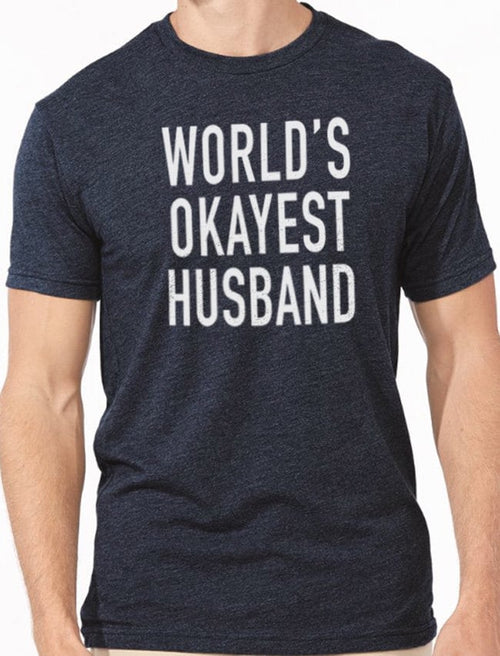 Funny Shirt Men | World's Okayest Husband T shirt - Fathers Day Gift - Gift for Husband - Husband Shirt Husband Gift | Birthday Gift - eBollo.com