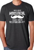 Funny Shirt Men - With Great Moustache Shirt | Fathers Day Gift - Mens T shirt Dad Shirt - Dad Gift Mustache Shirt Funny TShirt - eBollo.com