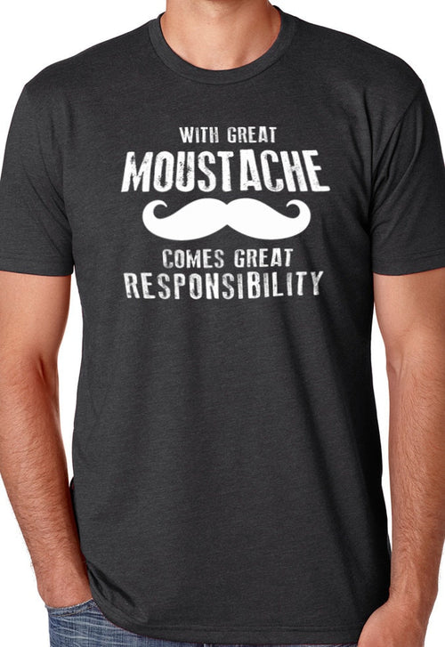 Funny Shirt Men - With Great Moustache Shirt | Fathers Day Gift - Mens T shirt Dad Shirt - Dad Gift Mustache Shirt Funny TShirt - eBollo.com