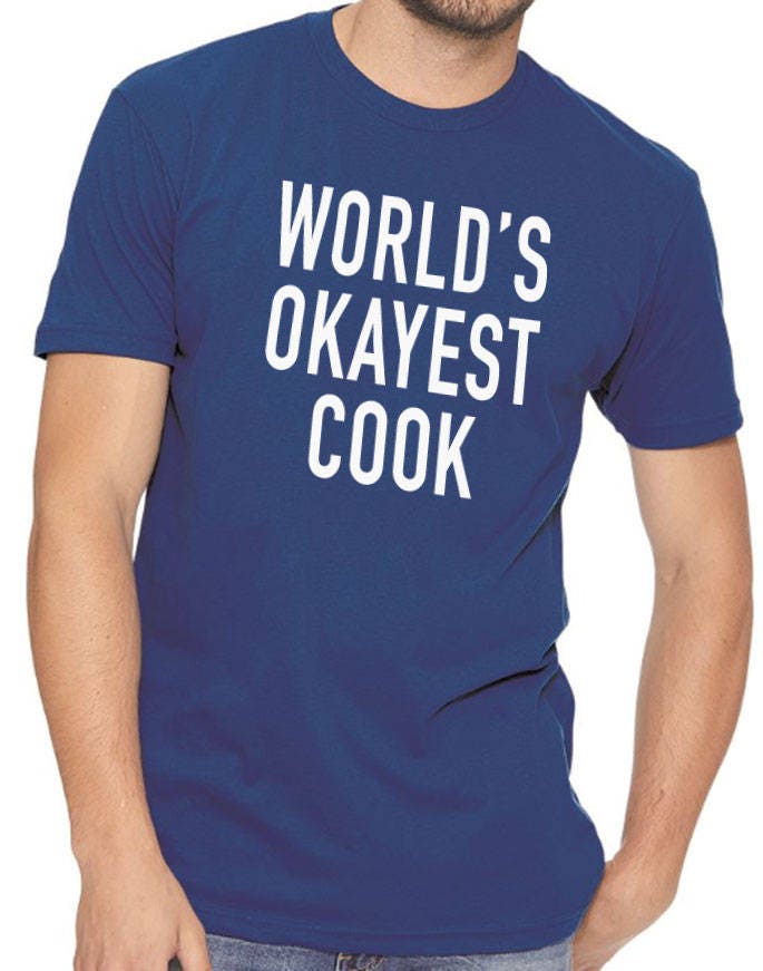 Funny Shirt Men - World's Okayest Cook T Shirt Cook Shirt Great Husband Gift, Husband Shirt for Fathers Day Gift, Awesome Funny T-shirt - eBollo.com
