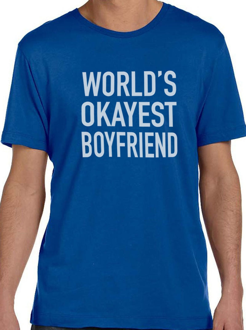 Boyfriend Gift Shirt | World's Okayest Boyfriend Shirt | Valentines Day Gift - Mens T Shirt - Funny Shirt for Men - Valentine Gift - eBollo.com