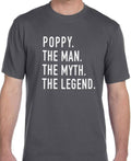 Poppy Shirt | Poppy The Man The Myth The Legend Shirt | Funny Shirt Men - Fathers Day Gift - Gift for Dad - Poppy Funny TShirt - eBollo.com