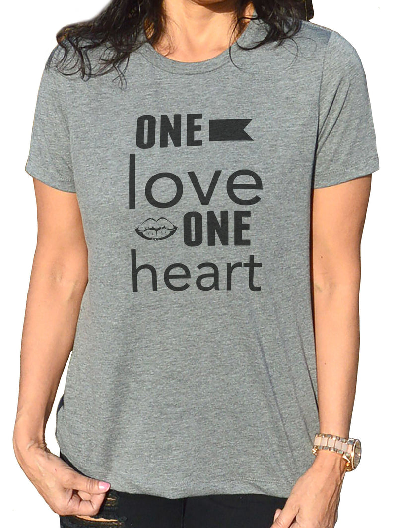 Valentine Gift | One Love One Heart Shirt | Funny Shirts Women - Valentines Day Gift - Womens T Shirt - Mom Shirt - Wife Gift - Funny Tshirt - eBollo.com