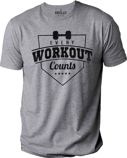 GYM Shirt | Every Workout Counts | Fathers Day Gift - Funny Shirt Men - Husband Gift - Dad TShirt - Uncle Gift - Graphic T-Shirt - eBollo.com