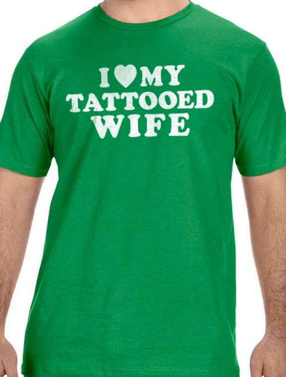 Husband Gift - I Love My Tattooed Wife T-shirt | Valentines Day Gift - Mens Funny Shirt - Wedding Gift Mens T shirt Funny Tshirt Wife Gift - eBollo.com