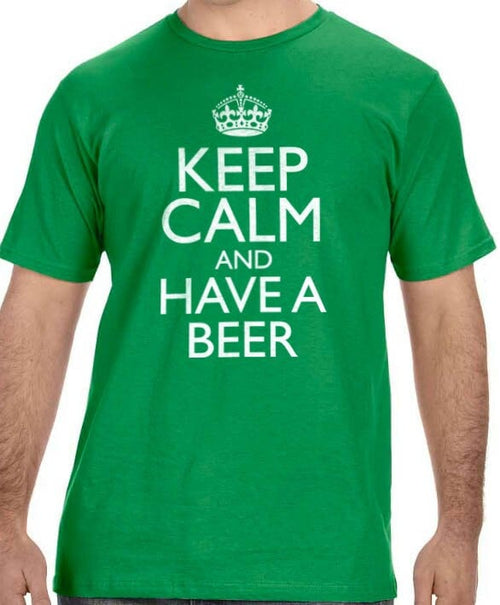 St Patrick's Day Keep Calm and have a Beer Men's T-shirt Husband Gift Cool Party T Shirt Boyfriend Gift Shirts Irish Gift Ireland shirt - eBollo.com