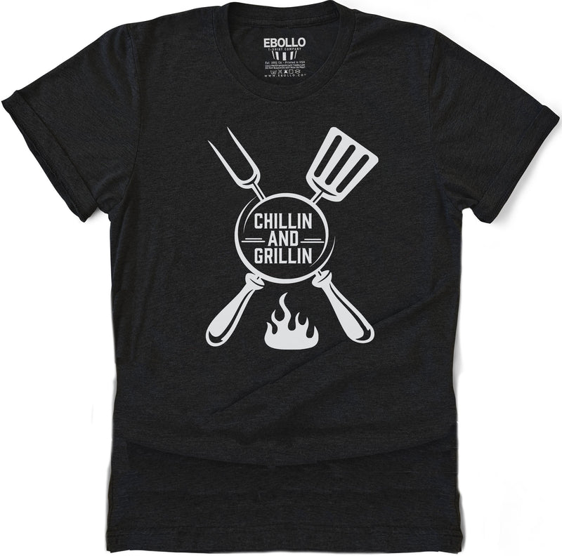 Chillin and Grillin Shirt | BBQ Shirt - Fathers Day Shirt - Barbecue Dad T-shirt - Funny Shirt for Men - Funny Cooking TShirt - Husband Gift - eBollo.com