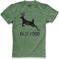 Funny Hunting T Shirt | Fast Food Deer | Hunters Shirt - Fathers Day Gift - Deer Running Fast Tshirt - Grandpa Tee - Gift for Husband - eBollo.com