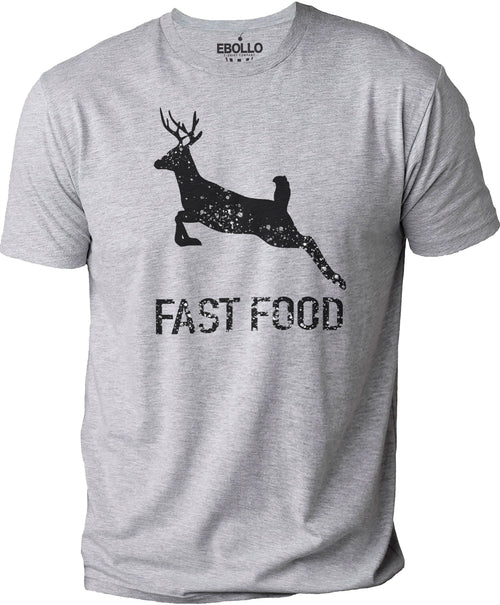 Funny Hunting T Shirt | Fast Food Deer | Hunters Shirt - Fathers Day Gift - Deer Running Fast Tshirt - Grandpa Tee - Gift for Husband - eBollo.com