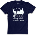 Hunting Gift For Men | At The Woods Every Hour is Happy Hour T Shirts | Hunters Shirt - Deer Woods Tshirt - Gift for Husband - Hunting Shirt - eBollo.com