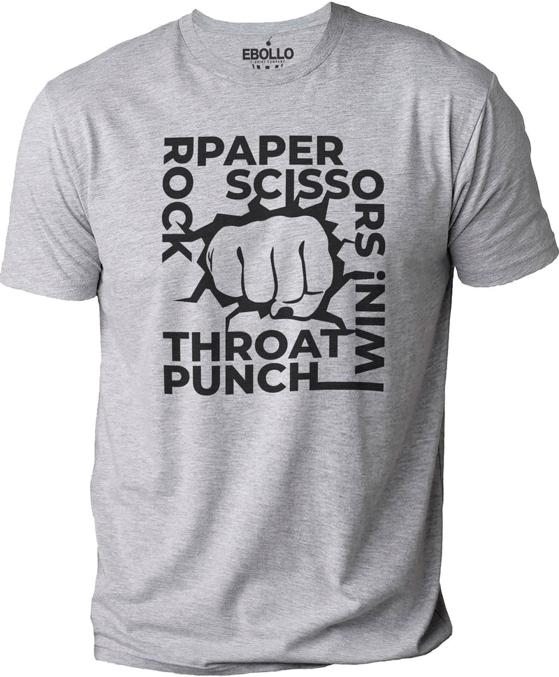 Rock Paper Scissors Throat Punch I win | Funny Shirt Men - Fathers Day Gift - Funny Gift for Friend - Dad Shirt - Husband Gift - Humor Tee - eBollo.com