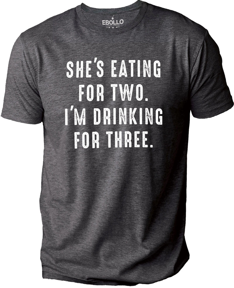 She's Eating for Two, I'm Drinking for Three | Funny New Dad Shirt - New Born Gift - Fathers Day Gift - New Dad Gift, new dad gift from wife - eBollo.com